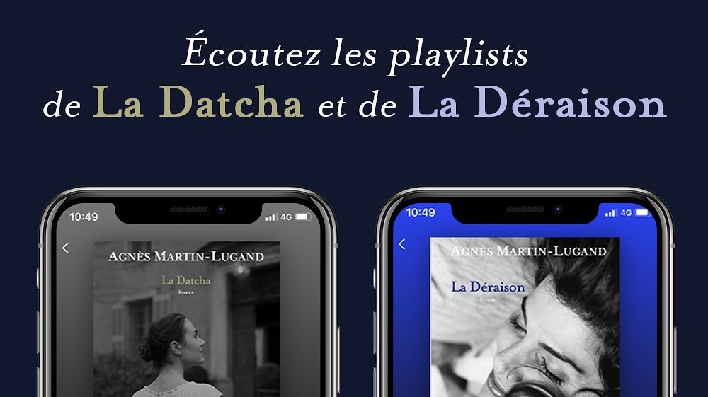 Retrouvez toutes les playlists d'Agnès Martin-Lugand sur Spotify !